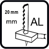 Капацитет на рязане в алуминий (mm)