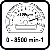 Макс. обороти без натоварване диапазон (min-1)