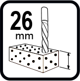 Макс. отвор при пробиване в бетон (mm)