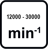 Макс. обороти без натоварване диапазон (min-1)