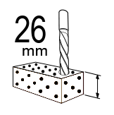 Макс. отвор при пробиване в бетон (mm)