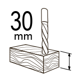 Макс. отвор при пробиване в дърво (mm)