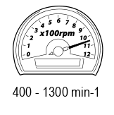 Макс. обороти без натоварване диапазон (min-1)