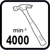 Макс. честота на ударите диапазон (min-1)