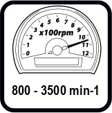 Макс. обороти без натоварване диапазон (min-1)