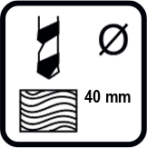 Макс. отвор при пробиване в дърво (mm)