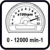 Макс. обороти без натоварване диапазон (min-1)