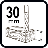 Макс. отвор при пробиване в дърво (mm)