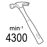 Макс. честота на ударите диапазон (min-1)