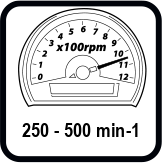 Макс. обороти без натоварване диапазон (min-1)