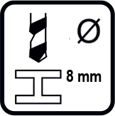 Макс. отвор при пробиване в стомана (mm)