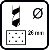 Макс. отвор при пробиване в бетон (mm)