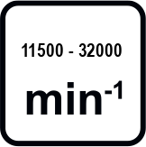 Макс. обороти без натоварване диапазон (min-1)
