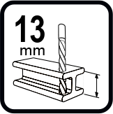 Макс. отвор при пробиване в стомана (mm)