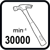 Макс. честота на ударите диапазон (min-1)