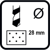 Gaurire maxima Ø in beton (mm)