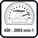 Макс. обороти без натоварване диапазон (min-1)