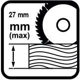 Adancime maxima de taiere la 90 ° (mm)