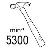 Макс. честота на ударите диапазон (min-1)